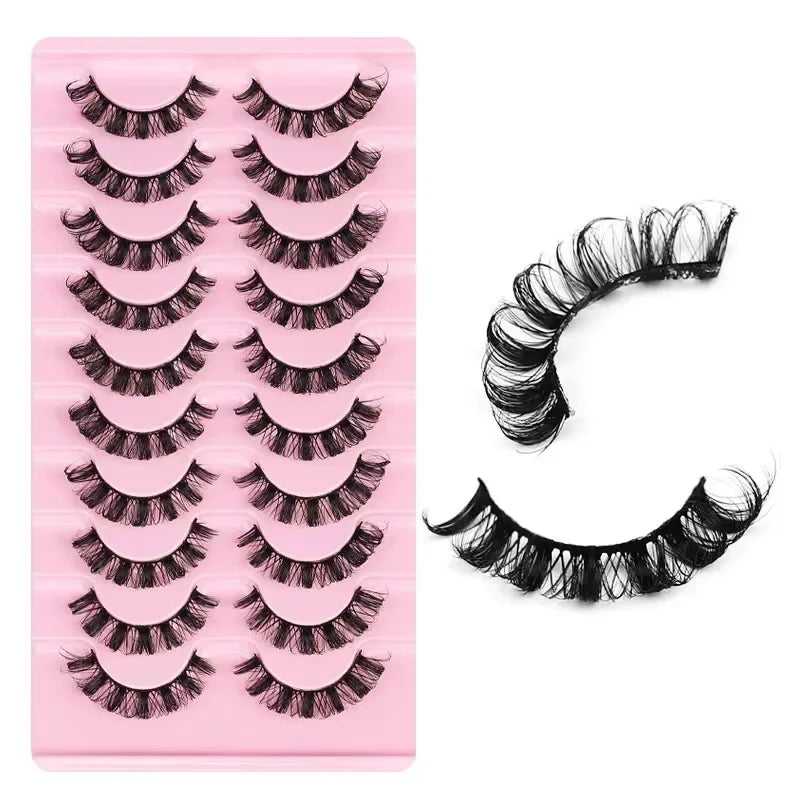 NEW 10Pairs 3D Mink Lashes russian strip lash Dramatic False Eyelashes Faux Cils Makeup Wholesale Fake Eyelash Extension