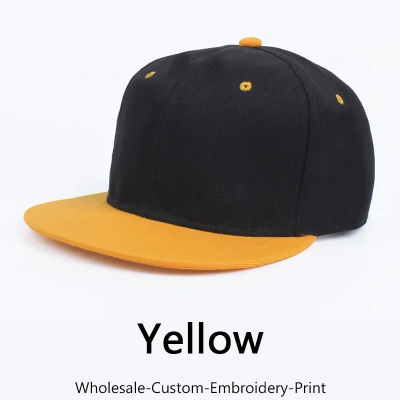 Custom Embroidery Hip-hop Snapback Hat for Men and Women Baseball Cap Wholesale DIY Design Print Sunshade Hats American style