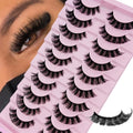 NEW 10 Pairs DD Curl Russian Strip Lashes Fluffy Volume False Eyelashes DD Curl Dramatic Messy Faux Mink Fake Lashes Make Up