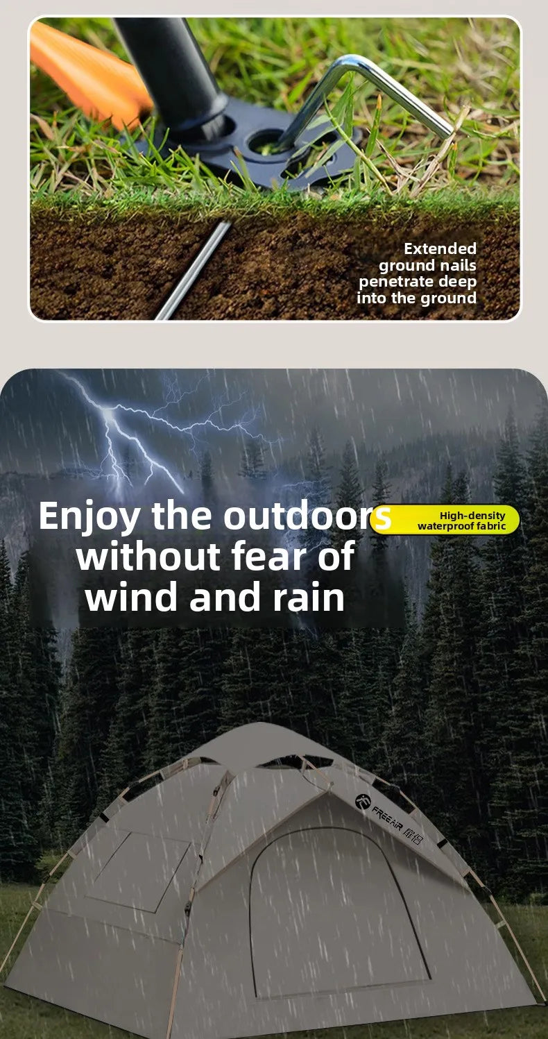 Tent Outdoor Automatic 3-4 People Household Sunscreen Indoor Small House Adult Children's Tent Outdoor Camping Awning