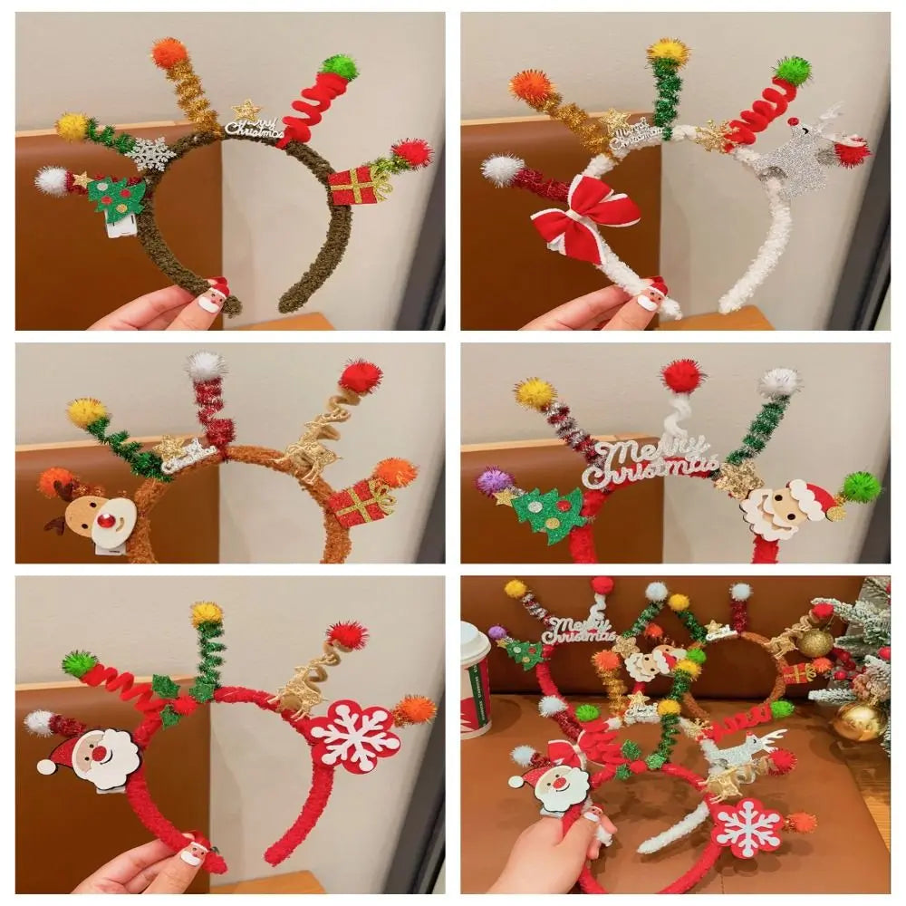 Hair Accessories Christmas Headband Merry Chritmas Xmas Santa Claus Hair Hoop Headpiece Hairband Antler Hair Hoop Girls/Female