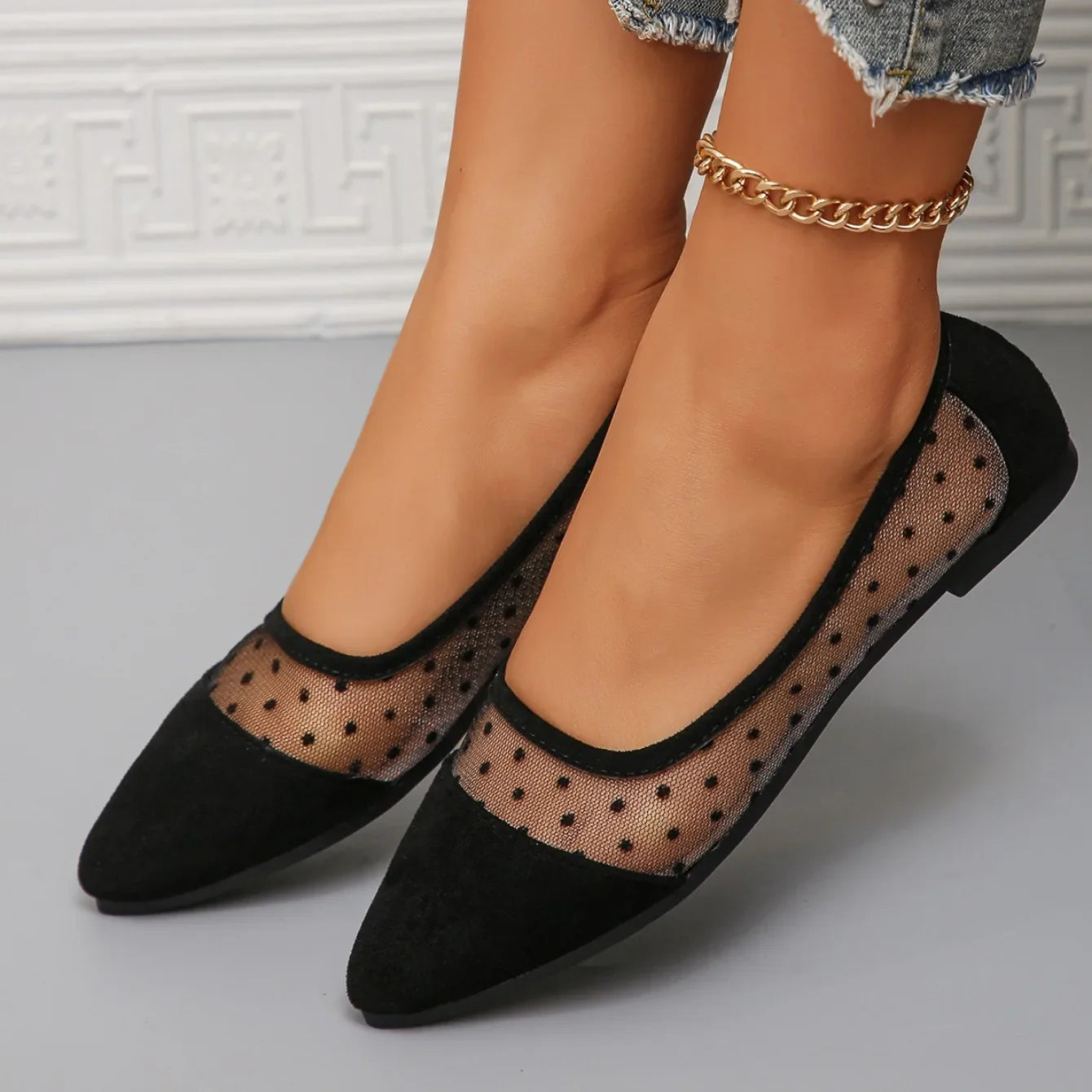 Women Flats New Mesh Breathable Shoes for Women Soft Sole Non-slip Flat Shoes Sexy Casual Loafers Luxury Designer Sneakers Women