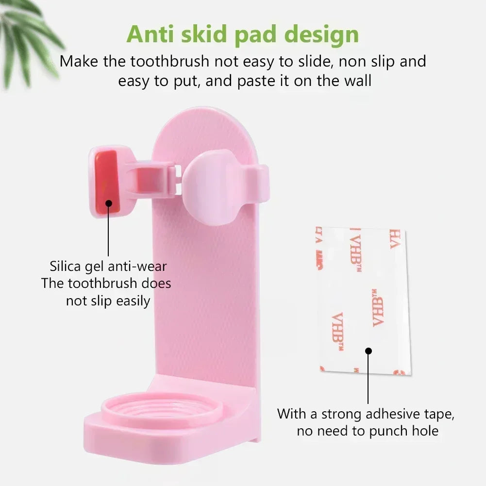 Bathroom Toothbrush Holder Wall Mount Bathroom Organizer Double Single Hole Self Adhesive Tooth Brush  Accessories Space Saving