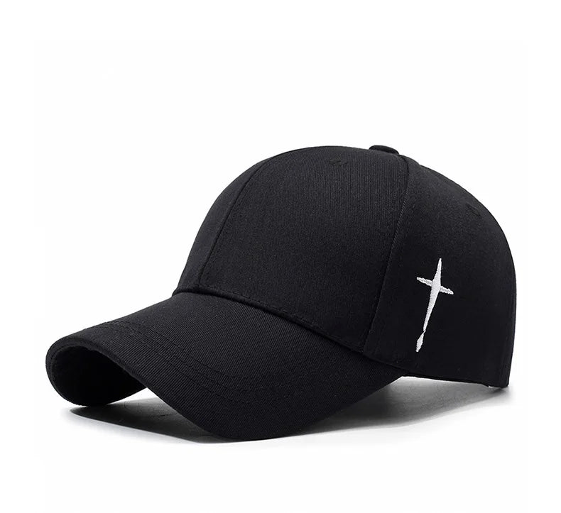 New Spring Style Sports Snapback Hat with Side - embroidered Water Drop and Cross Patterns. It's designed to make the face look