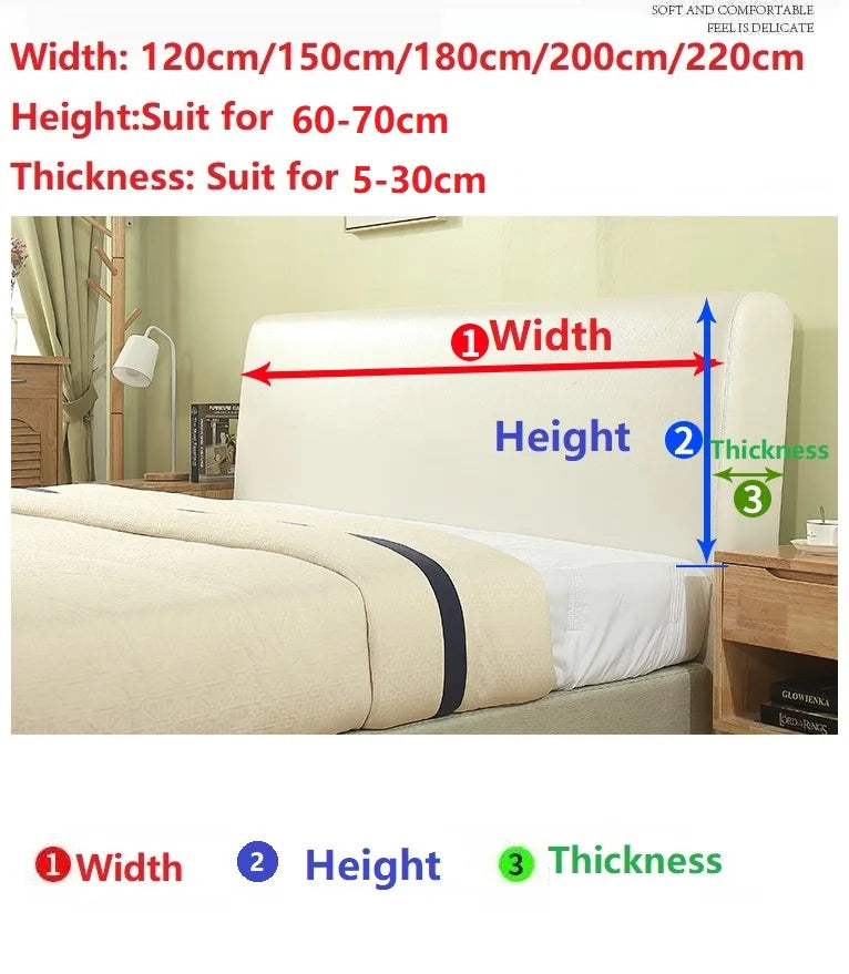 Luxury Plaid Bed headboard Cover Bedroom Soft Warm Winter Thicken All inclusive Bedhead Dust Protector Universal Bed Back Covers