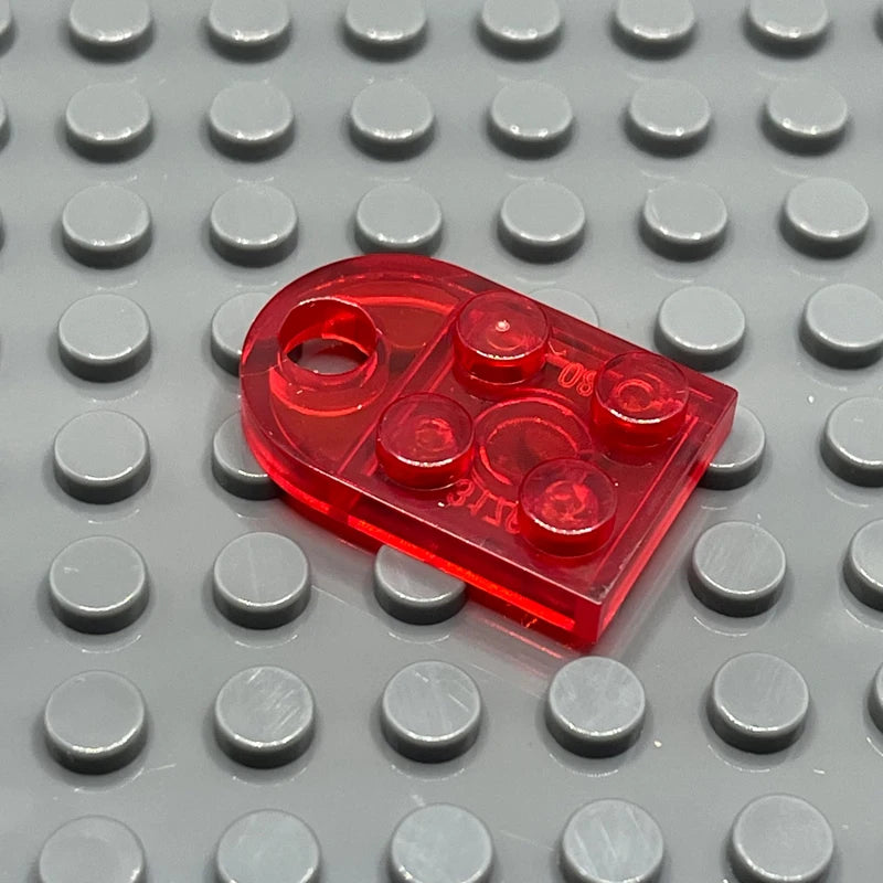 40 Colors Coupling Plate 2x3 with Rounded End Building Block Brick MOC Parts DIY Heart Key Ring Necklace Toys Gift 60pcs/Lot