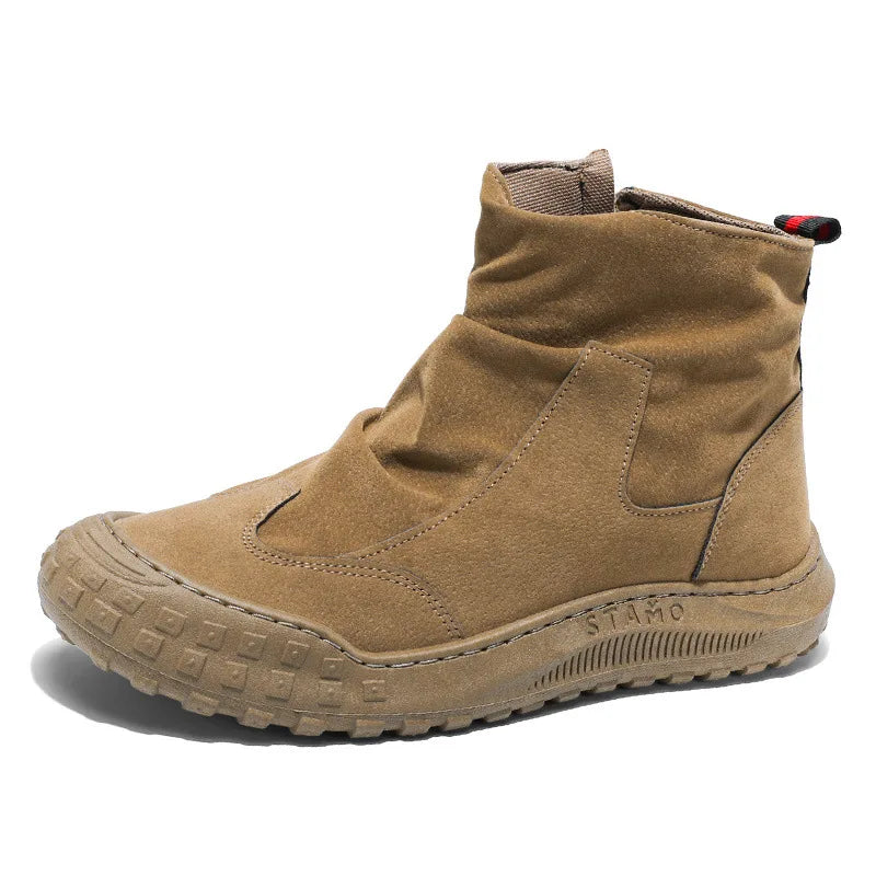 Outdoor Men's High-Top Work Boots Casual Shoes Comfortable Sport Workwear Waterproof Anti-slip Long-lasting No Fatigue Footwear
