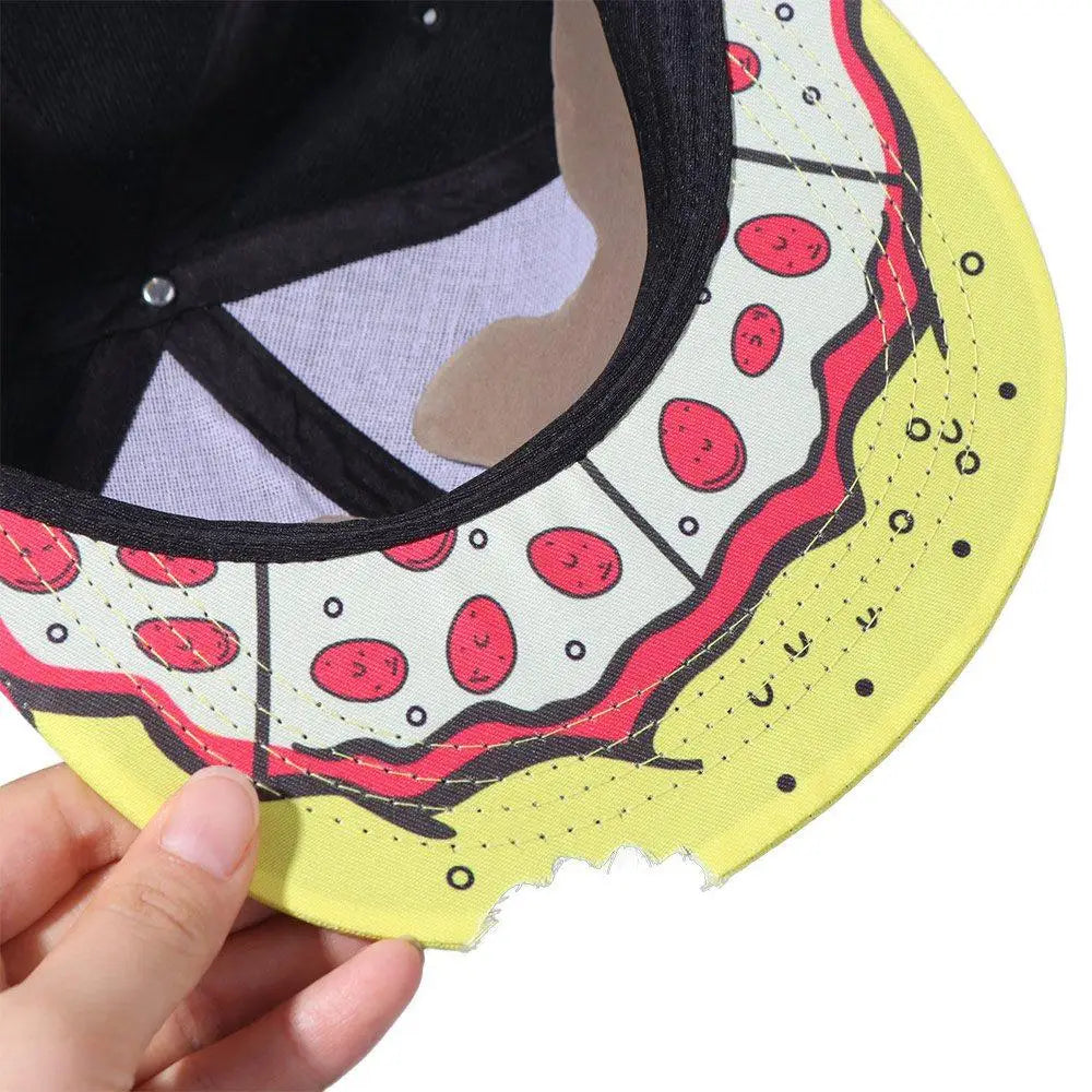 Snapback Hat Eye Pizza Baseball Cap Letter Embroidery Sunscreen Sun Hat Hip-hop Korean Style Peaked Cap Sports