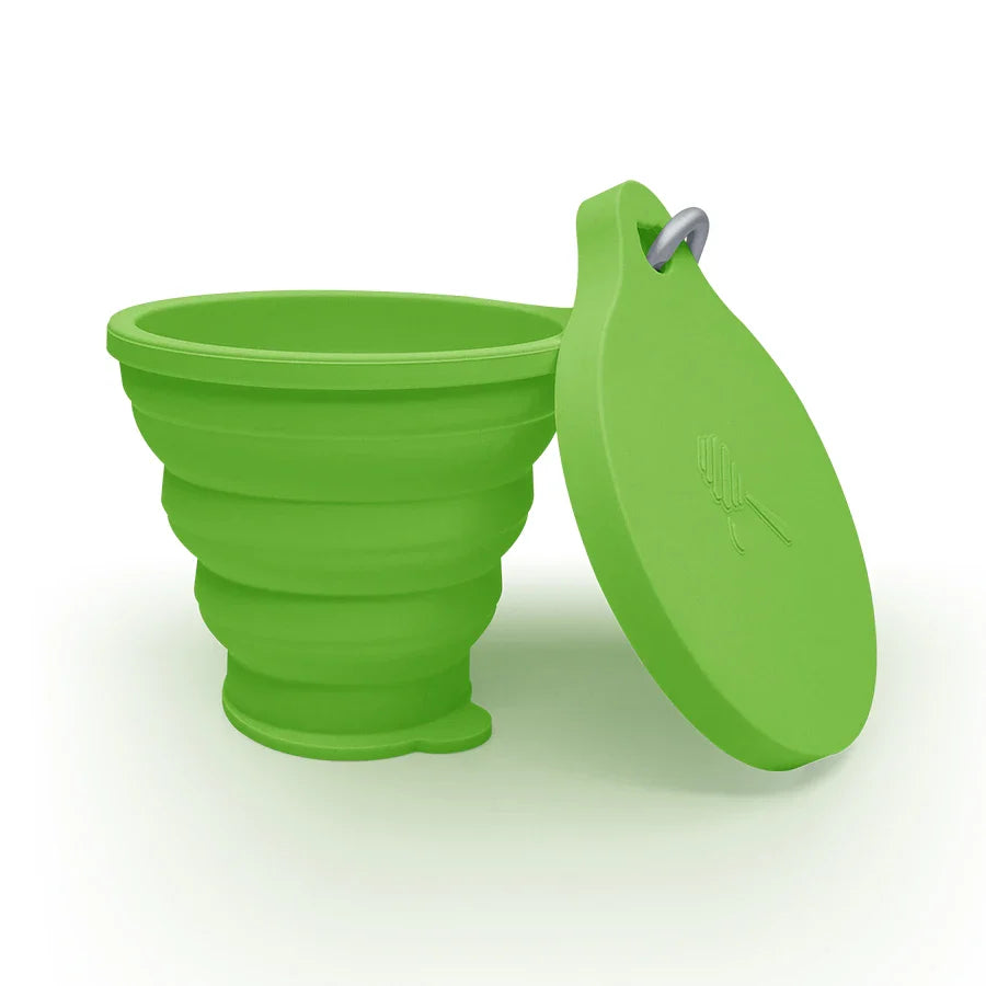 ME. FAM New 180ml Eco-friendly Silicone Bear Folding Cups With Cover Lids Travel Outdoor Camping Collapsible Drinking Water Copa
