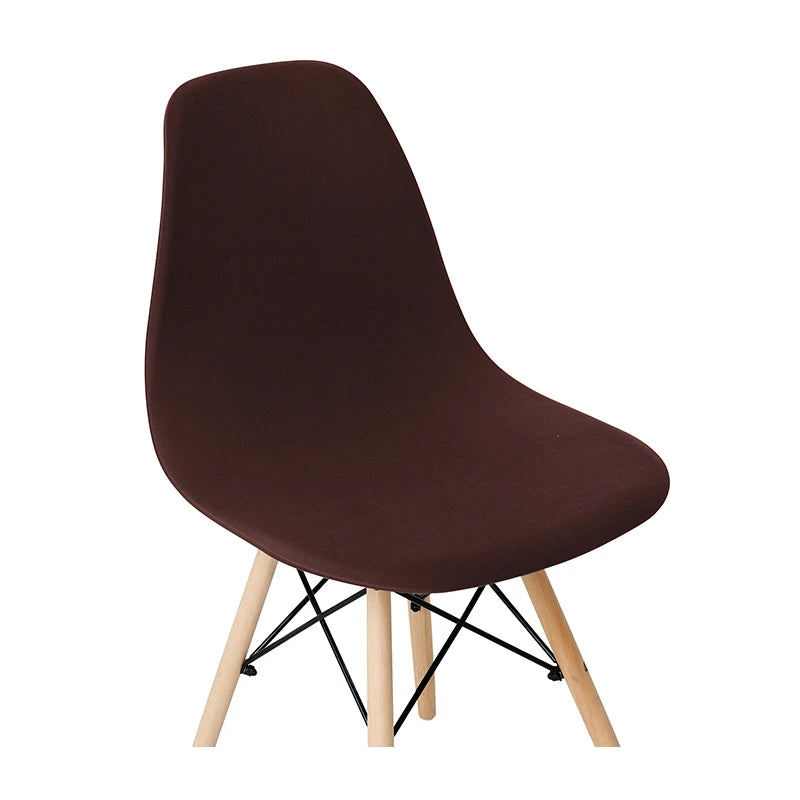 Solid Color Shell Chair Cover Stretch Cheap Short Back Chair Covers Printed Dining Seat Covers For Home Bar Hotel Party Banquet