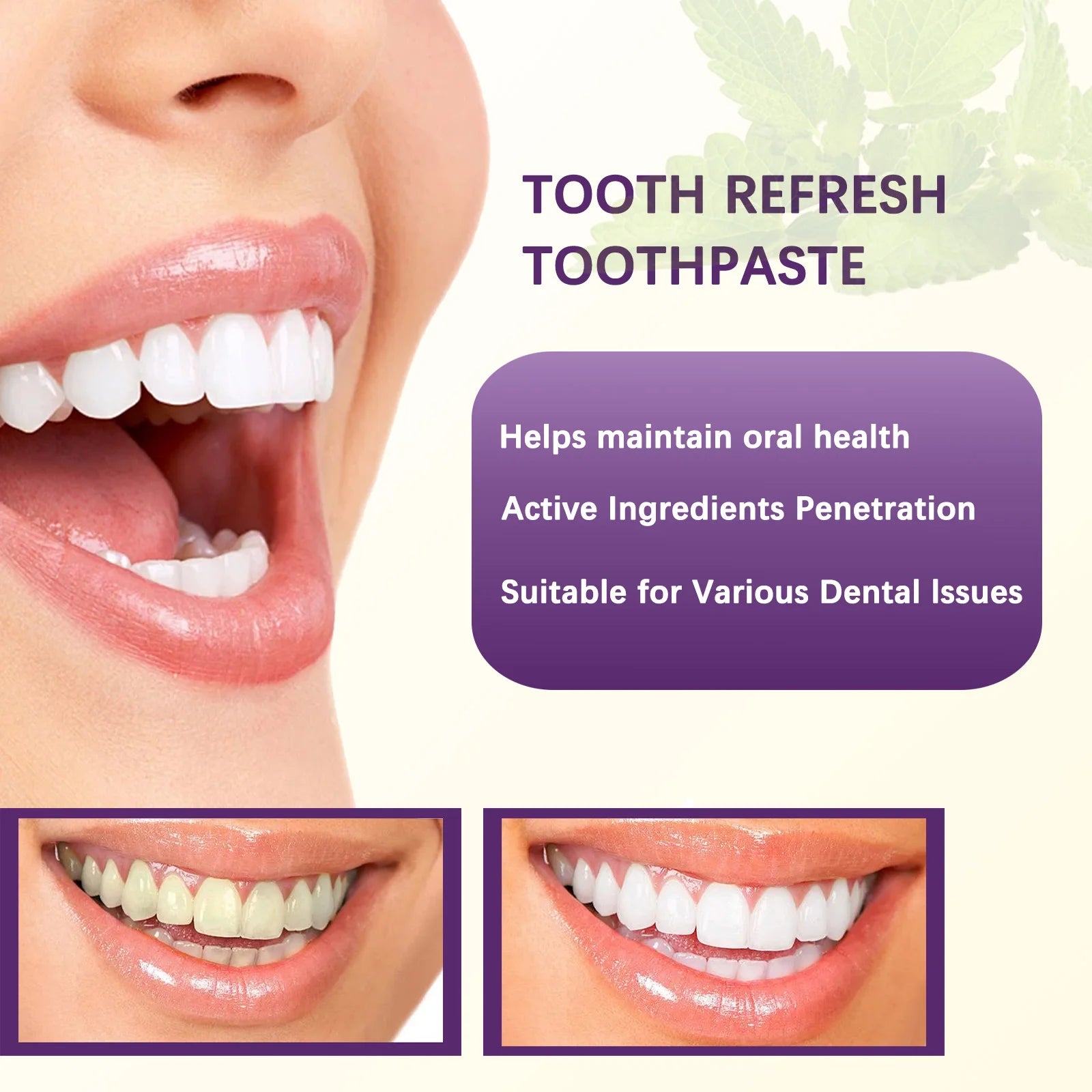 Tooth Repairing Toothpaste Whitening Teeth Fresh Mouth Tartar Stain Remover Bright Dental Cleaning Inhibit Bad Breath Toothpaste