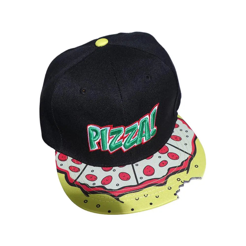 Snapback Hat Eye Pizza Baseball Cap Letter Embroidery Sunscreen Sun Hat Hip-hop Korean Style Peaked Cap Sports