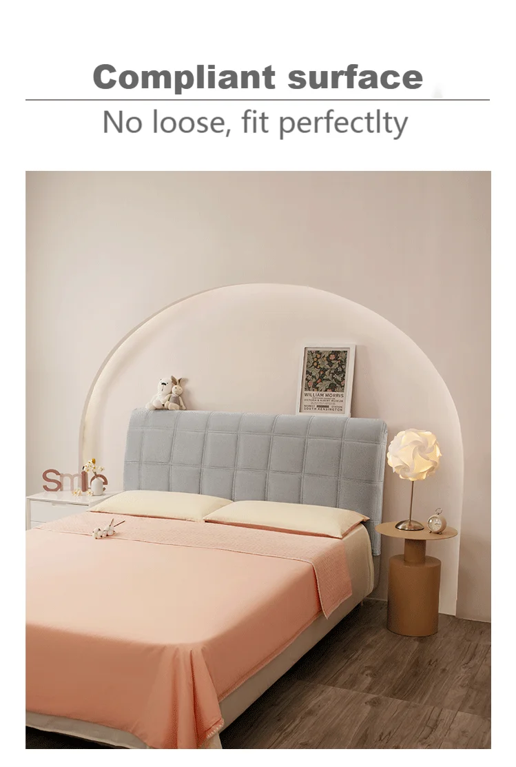 Luxury Plaid Bed headboard Cover Bedroom Soft Warm Winter Thicken All inclusive Bedhead Dust Protector Universal Bed Back Covers