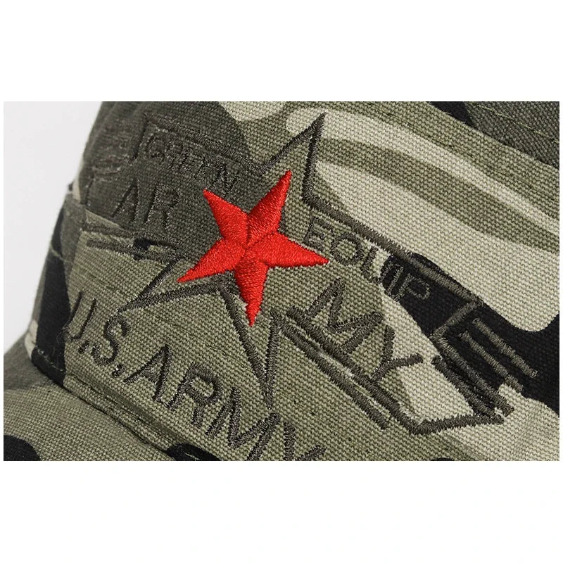 New Fashion Outdoor Sport Snapback Hats Casual Baseball Cap For Men and Women U.S. military soft flat top army cap design