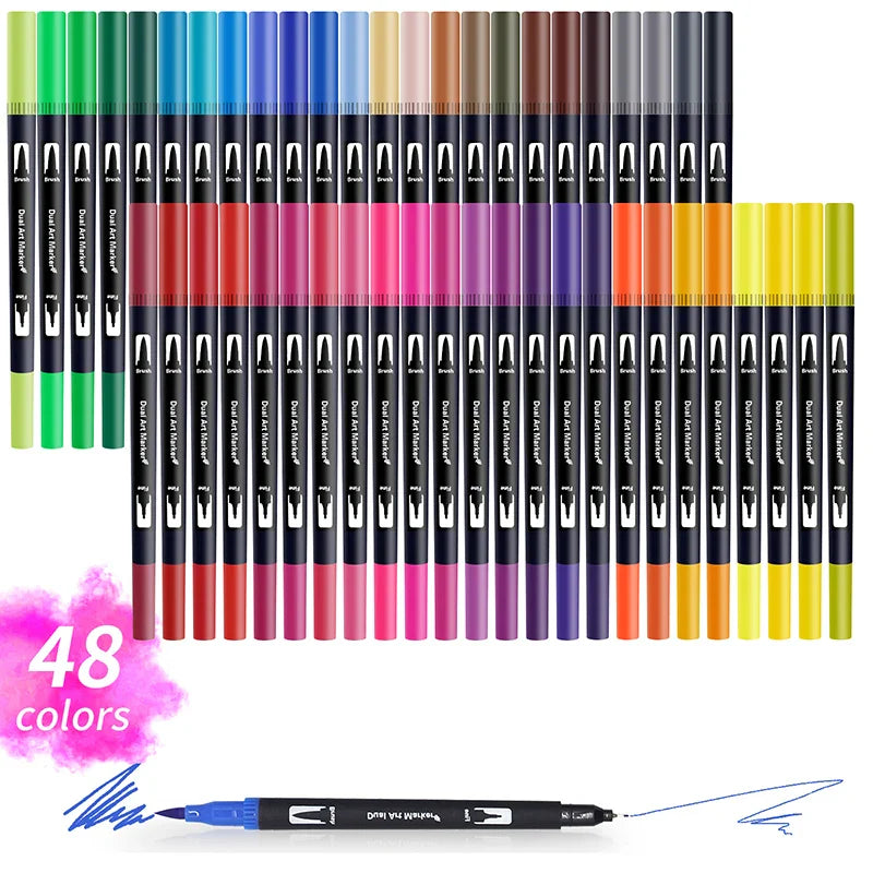 12/24/36 120 Colors Double Ends Manga Art Brush Pen Set Pencil Watercolor Art Markers Fineliner Calligraphy Pens Art Supplies