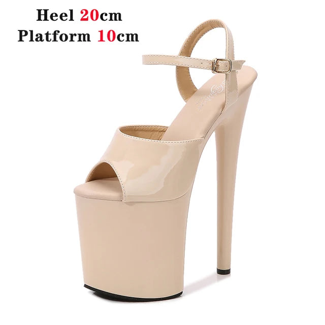 Shuzumiao Branded women's shoes pole dance 15 17 20cm sandals High Heels fashion sexy platform Black shoes Female party shoes