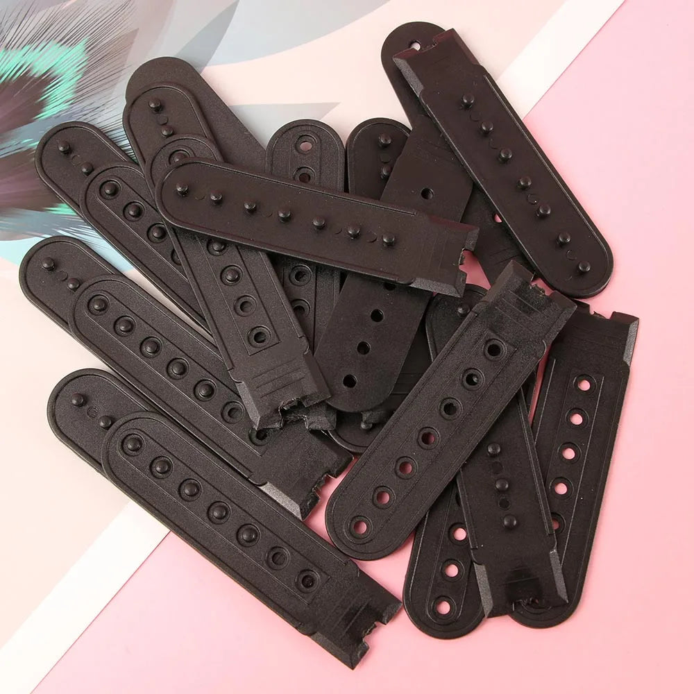 10 Sets Snapback Strap Replacement with 7 Holes Black Hat Repair Fastener Buckle Clip Extender for Baseball Cap Hat Accessories