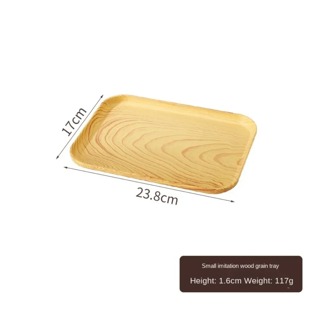 Wooden Bamboo Serving Plate Set Dish Tray Fruit Plate Storage Pallet Kitchen Organizer Dining Bar Supply Dinner Plate Set