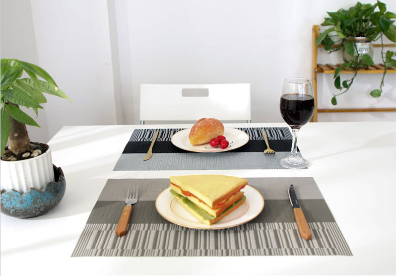 4/6Pcs Table Mat Set Non-Slip Bowl Pad Coaster Set Washable PVC Dining Table Placemats Modern Home Decoration Accessories