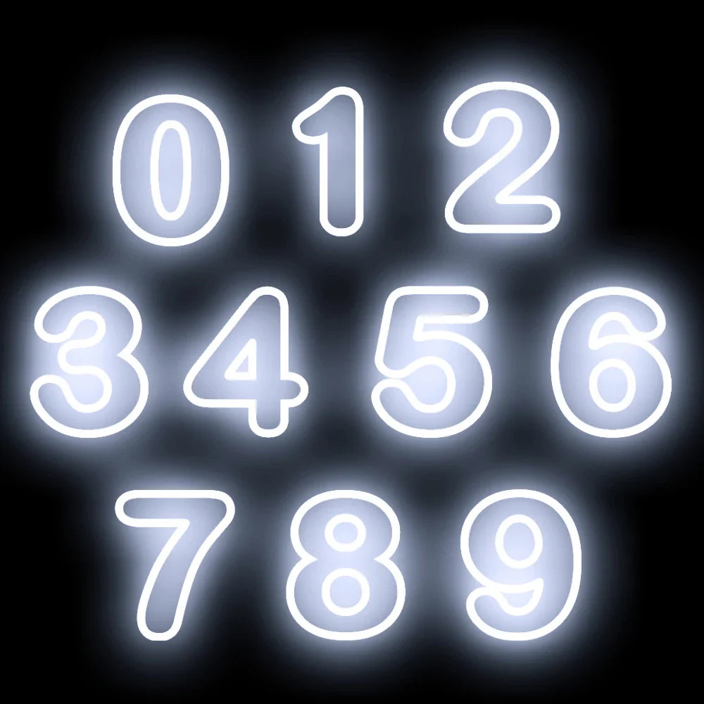 Glowing Numbers 0 to 9 LED Neon Lights 30cm  Numbers for Birthday Party Anniversary Event Home Bar Hotel Art Decoration
