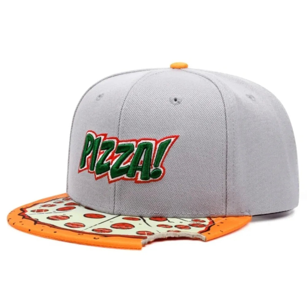 Fashion Casual Hip Hop Hats PIZZA Embroidery Breathable Baseball Cap Adjustable Snapback Hats Unisex