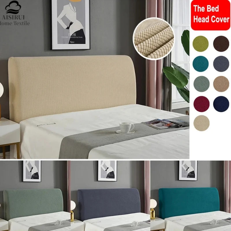 Simple Bedside Cover Elastic Thicken Protection Headboard Case Dust-Proof Nordic Bedroom Bed Cushion Cover House Decoration