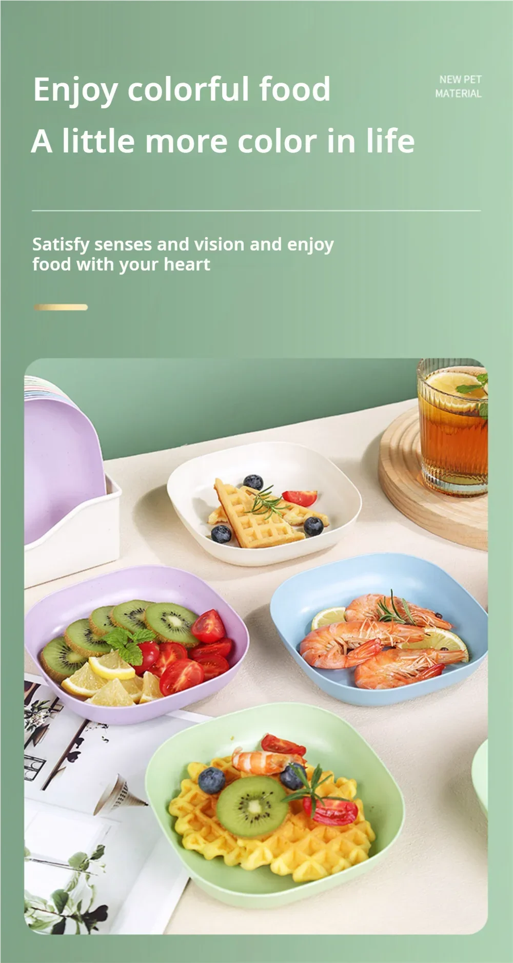 10pcs Multi-function Spit Bone Dish Food Grade Plastic  Round Square Set Dining Table Garbage Plate  Household Snack Fruit Plate