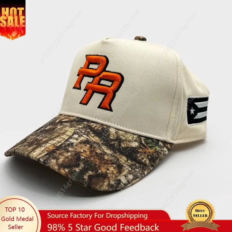 Puerto Rico Snapback Cotton Material Camouflage Brim PR Embroidered Adjustable Snapback Hat High Quality Outdoor Truck Hats