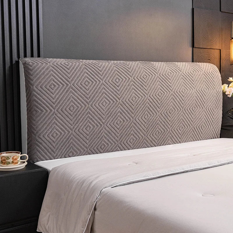 Stretch Bed Headboard Cover  Soft Velvet Bed Head Slipcovers All-inclusive Solid Color Bedside Backrest Dust Protector Coversr