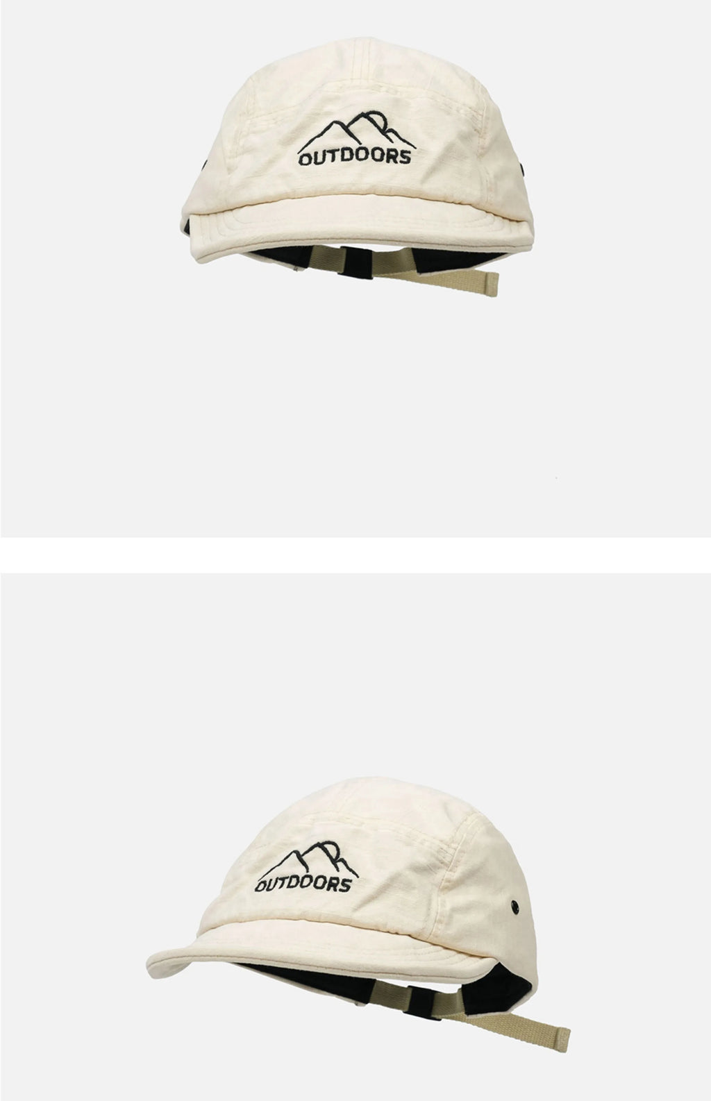 Style Short Brim Peaked Cap Men and Women All-Matching Retro Soft Top Snap-Brim Hat Mountain Embroidery Five-Piece Hat Fashion