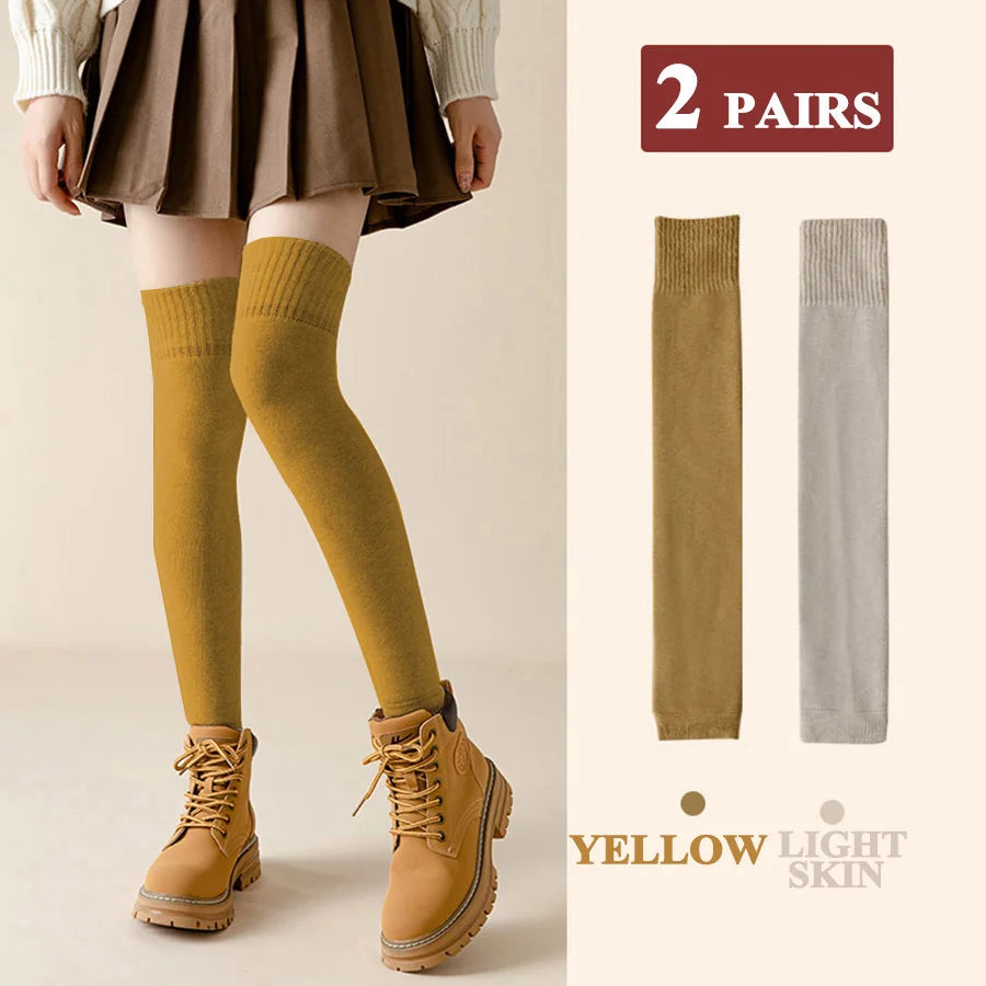Thick Stockings Women Socks Warm Winter Over Knee High Hold Up Sexy Slim Ladies Girls Halloween Gift 7 Colors 1 Pairs Hot Sale
