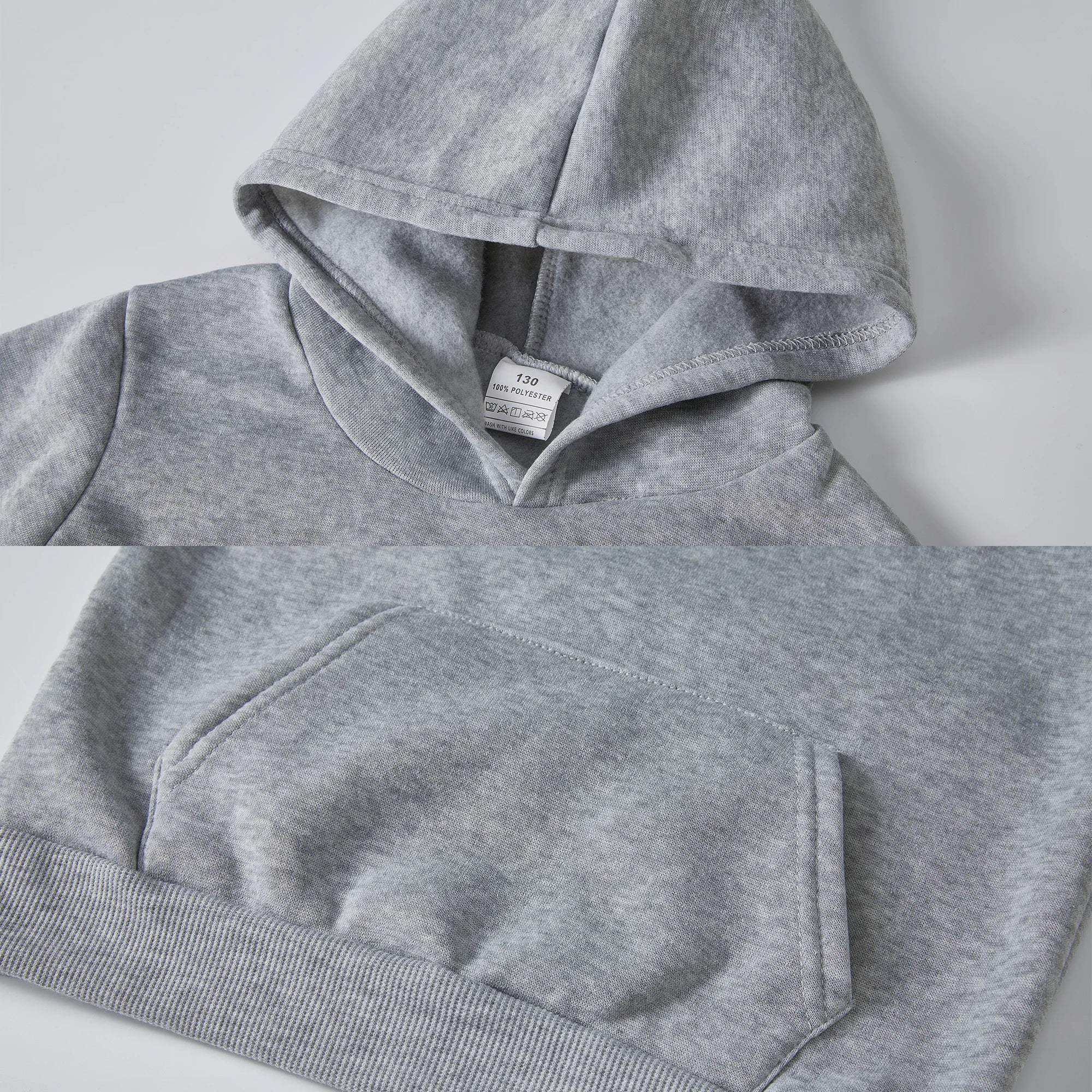 Boys' & Girls' Solid Color Hooded Sweatshirts - Warm, Comfortable, Fleece-Lined, Versatile Basic Style, Perfect as Gifts