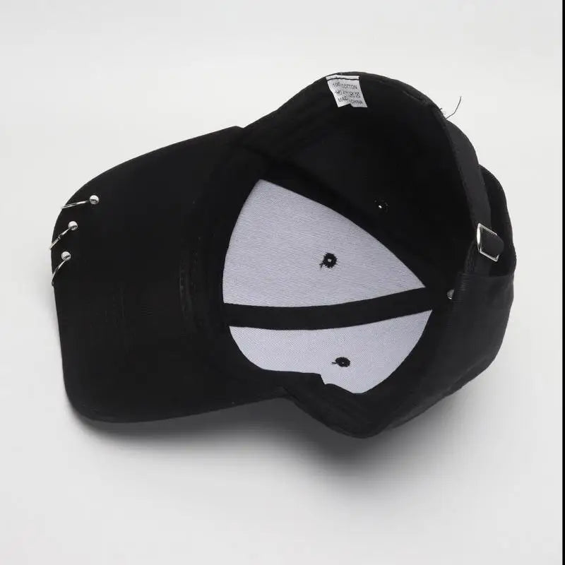 Hip Hop Women's Baseball Cap With Ring Circle Snapback Hats For Men Women Unisex Dad Hat Adjustable Kpop Korean Style Gorra