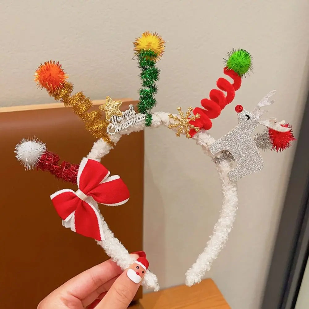 Hair Accessories Christmas Headband Merry Chritmas Xmas Santa Claus Hair Hoop Headpiece Hairband Antler Hair Hoop Girls/Female