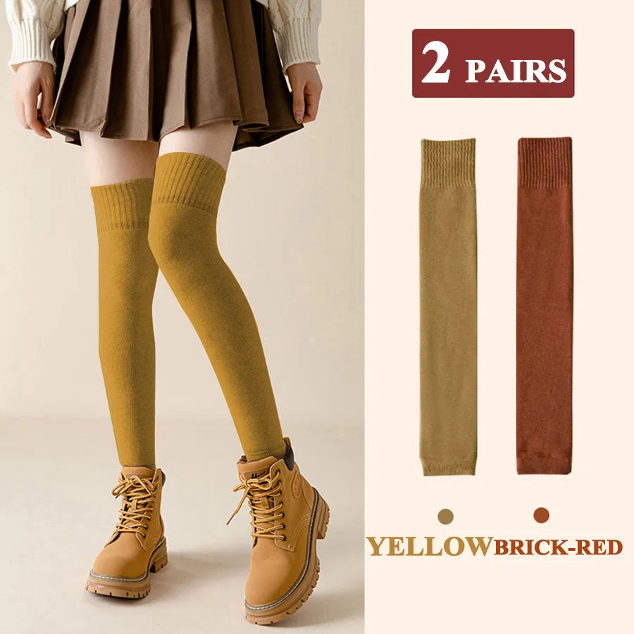 Thick Stockings Women Socks Warm Winter Over Knee High Hold Up Sexy Slim Ladies Girls Halloween Gift 7 Colors 1 Pairs Hot Sale