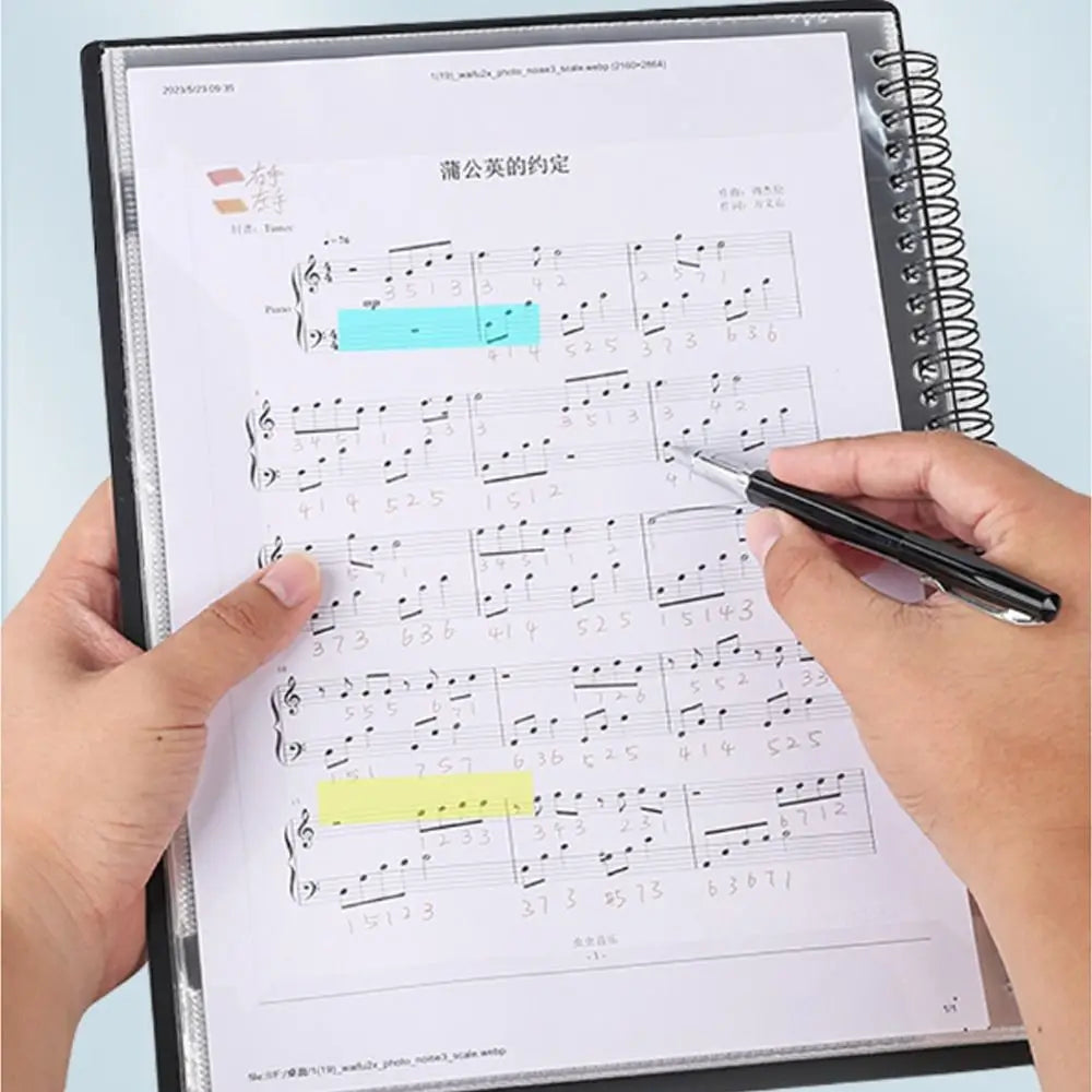 Cover Folder A4 Sheet Music Folder Fashionable Creative Loose Leaf Notebook Waterproof Durable Budget Binder Teacher