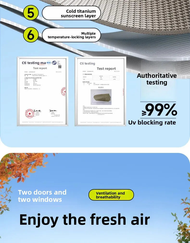 Tent Outdoor Automatic 3-4 People Household Sunscreen Indoor Small House Adult Children's Tent Outdoor Camping Awning