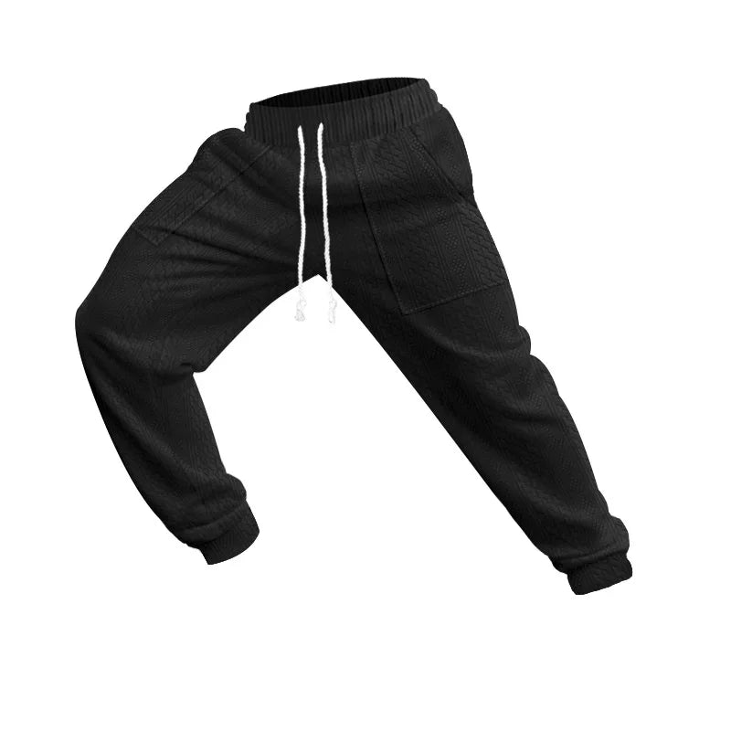 Men's Solid Color Sweatpants American Style Casual Pants Autumn Winter Home Wear Elastic Belt Soft and Comfortable Jogging Pants