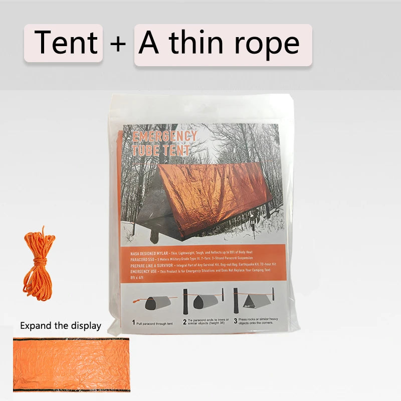 Emergency Survival Tent Shelter, 2-Person Emergency Tent,  Emergent Shelter Tent, Survival Life Tarp for Outdoor, Camping Hiking