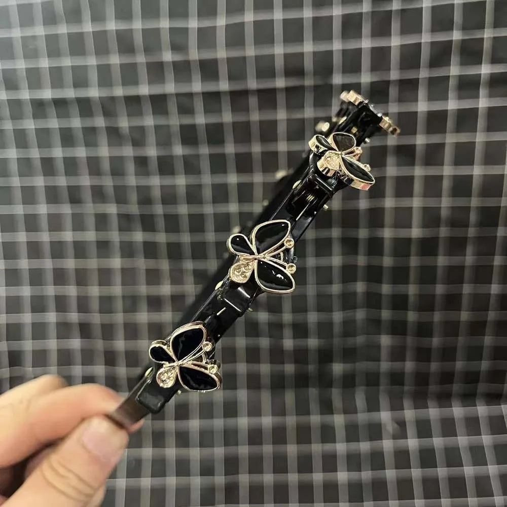 Hair Accessories Elegant Hair Bands with Clips Sweet Shiny Women Butterfly Hair Hoop Headwear Hair Weaving Tool Hairband Party