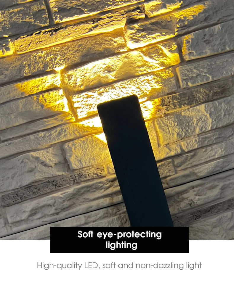Outdoor Waterproof Wall Lamps Strip Aluminum Wall Lights 18W LED Black Wall Lamp Bedroom Exterior Outdoor Lighting Fixtures