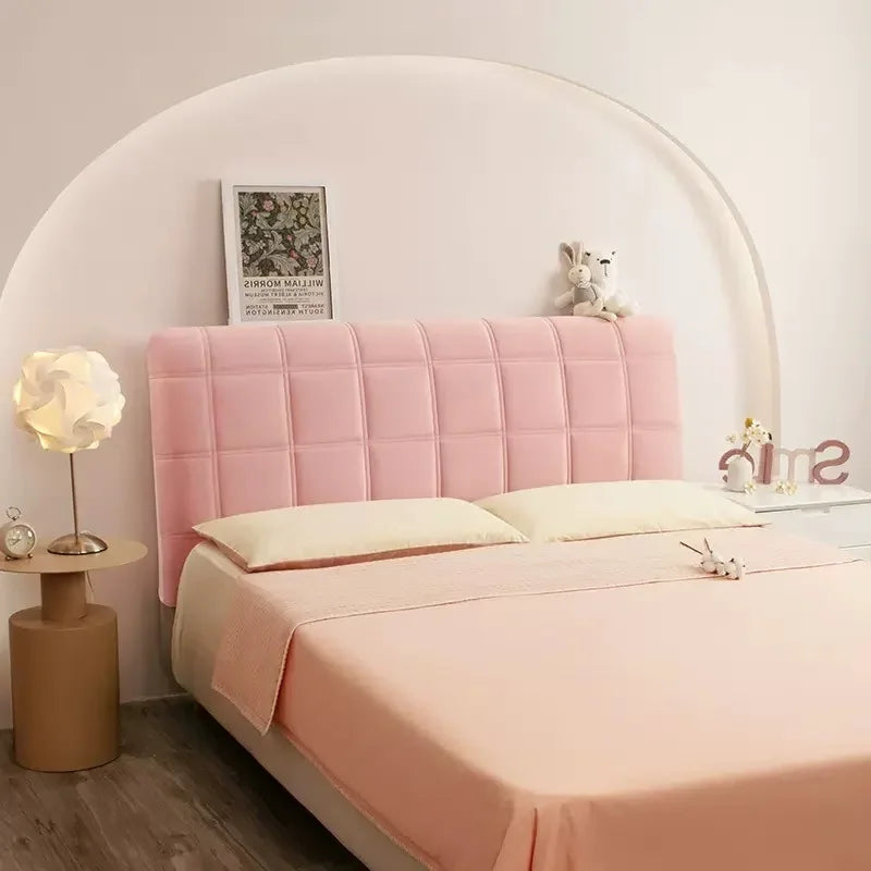 Luxury Plaid Bed headboard Cover Bedroom Soft Warm Winter Thicken All inclusive Bedhead Dust Protector Universal Bed Back Covers