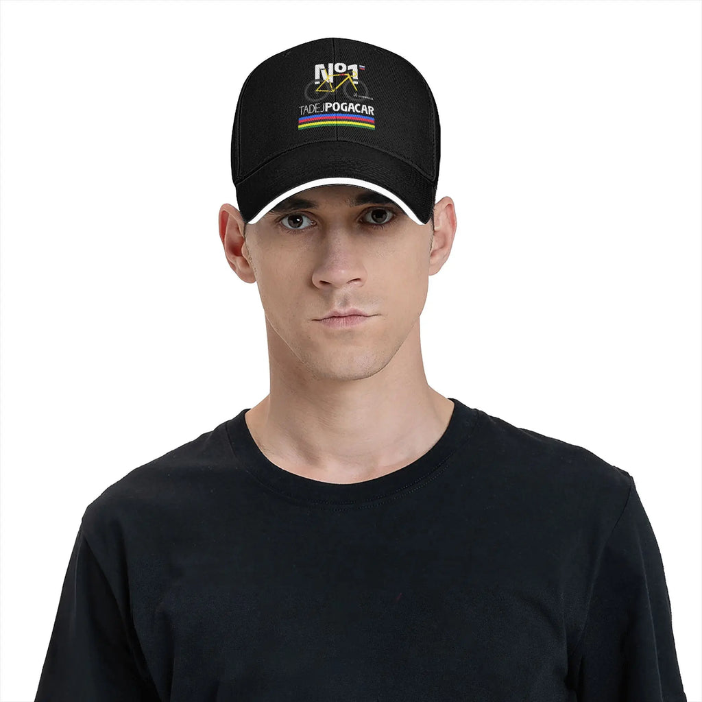 Men Women Tadej Pogacar Bicycling  Sandwich Cap  
 Fitted Baseball Cap Snapback Caps  Trucker Hat Adjustable Dad Hat Washable