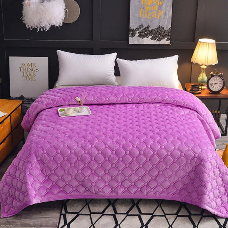 Winter Warm Blankets Quilt Plaid Bed Cover Quilted Bedspread Velvet Bedspread Cover For Beds