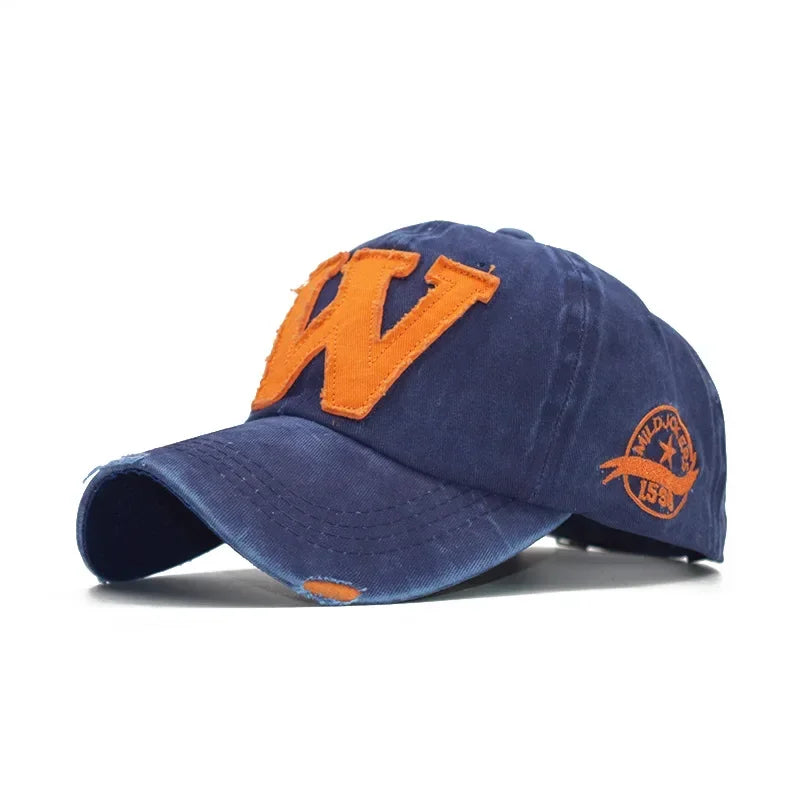 Embroidery Letter W Baseball Cap Snapback Caps Bone casquette Hat Distressed Wearing Fitted Hat For Men Custom Hats