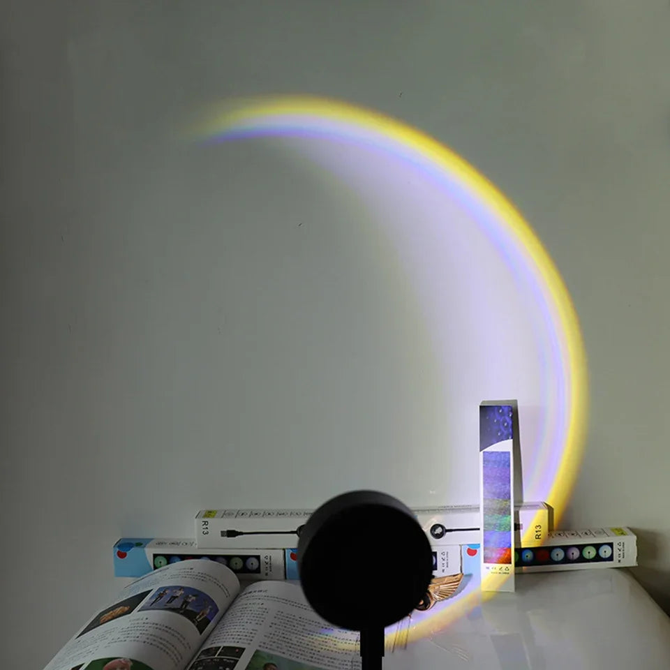 Drop Shipping USB Sunset Lamp LED Without Choice Mark Rainbow Neon Night Light Projector Photography Wall Atmosphere Lighting