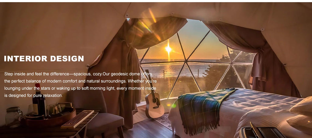 Spherical tent, geodesic tent, dome tent, galvanized steel pipe frame, PVC waterproof tarpaulin, wind-resistant, pressure-resist