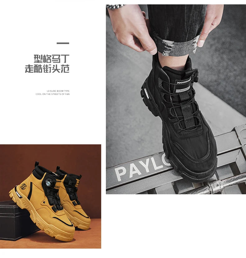 Boots Winter Mens Shoes Casual Cowboy Combat Tactical Motorcycle Chelsea Ankle Work Leather Outdoor Designer Luxury Hiking