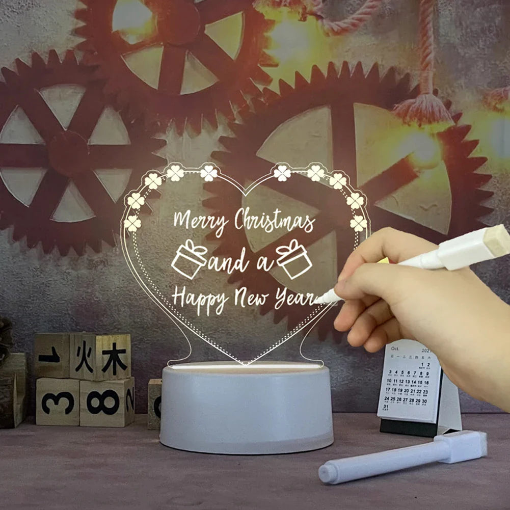 New Note Board Creative Led Night Light USB Message Board Holiday Light With Pen Gift For Children Girlfriend Decoration Night Lamp