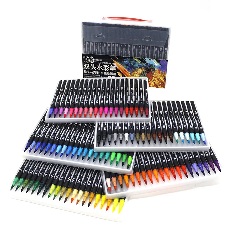 12/24/36 120 Colors Double Ends Manga Art Brush Pen Set Pencil Watercolor Art Markers Fineliner Calligraphy Pens Art Supplies